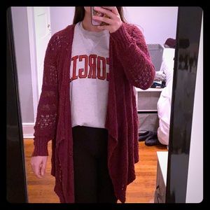 Burgundy American eagle cardigan